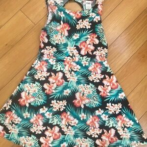 Floral Kids Dress with Tropical Print